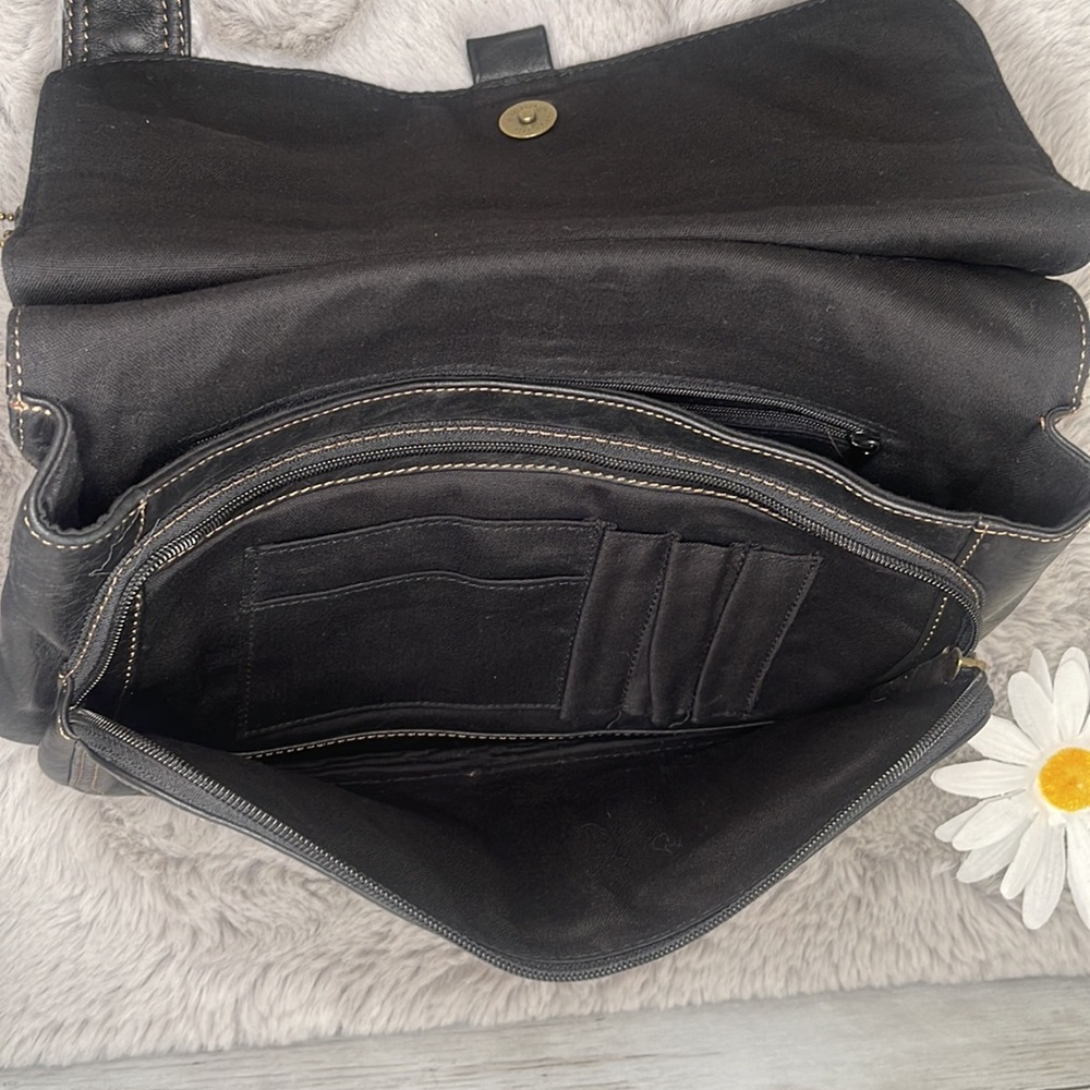 Fossil Black Leather Adjustable Crossbody, NWOT - Picture 6 of 13